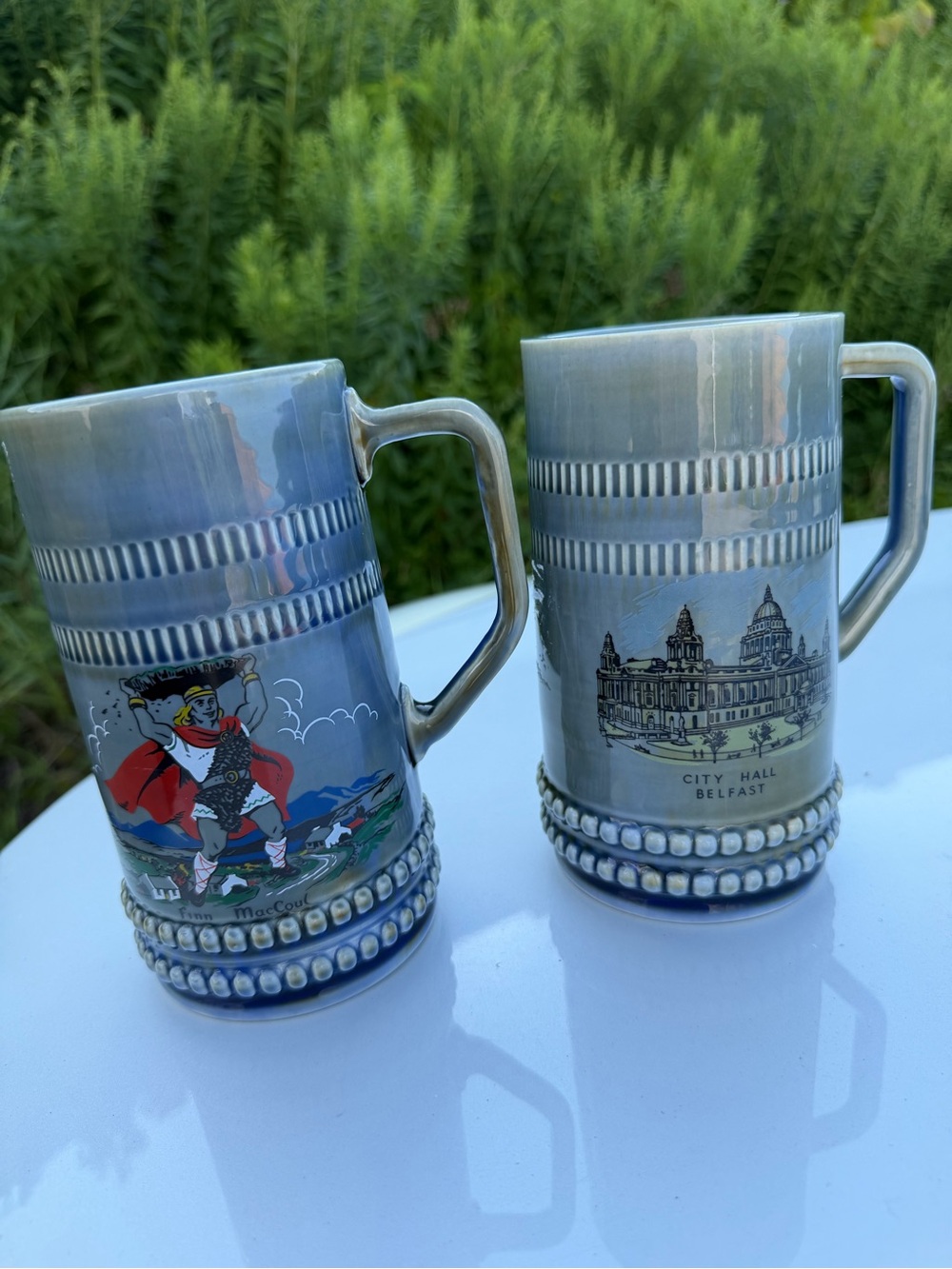 Ceramic Blue Decorative City Hall Belfast Mug - Set of 2 Ireland